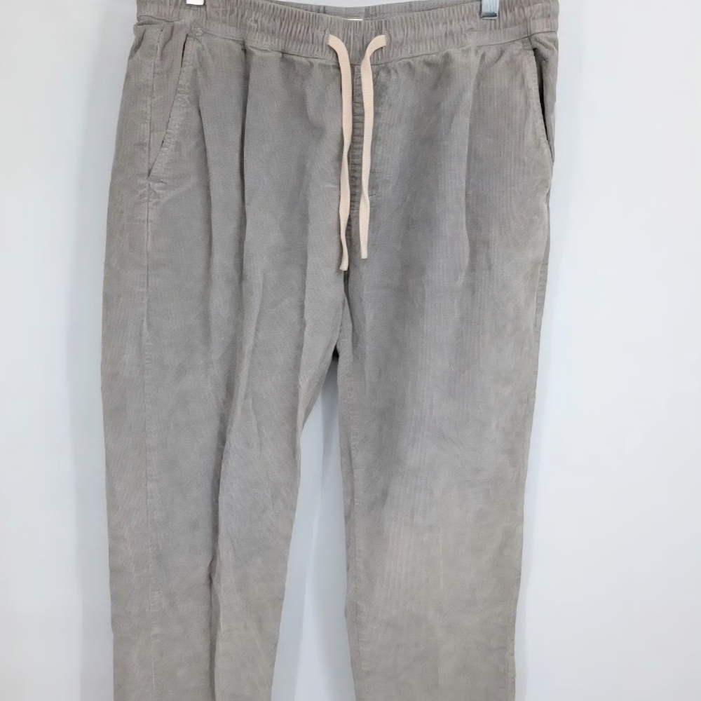 Bearbottom Men's Classic Corduroy Pants in Light Gray, Large, 32 Length
